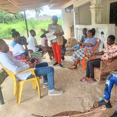 Villagers during Health and Hygiene training